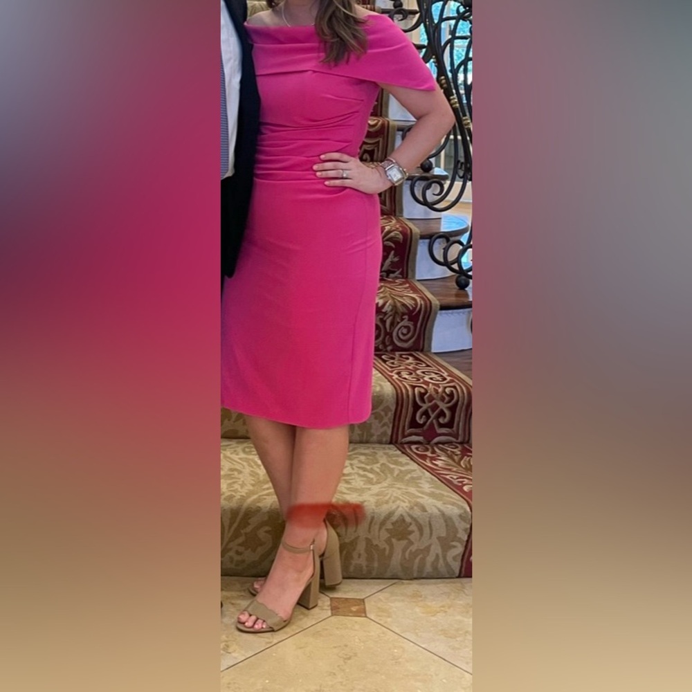 Stunning Pink Vince Camuto off the shoulder dress, Size 12.